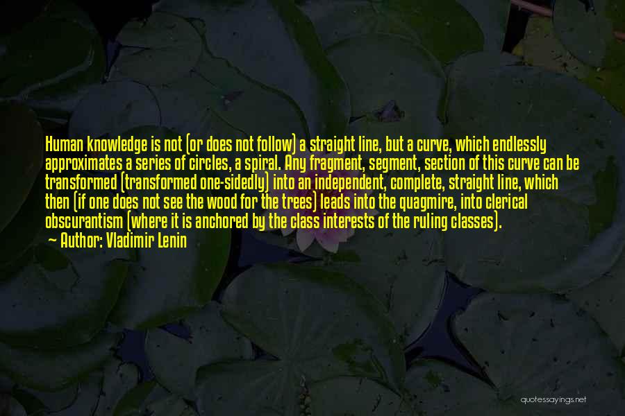 Vladimir Lenin Quotes: Human Knowledge Is Not (or Does Not Follow) A Straight Line, But A Curve, Which Endlessly Approximates A Series Of