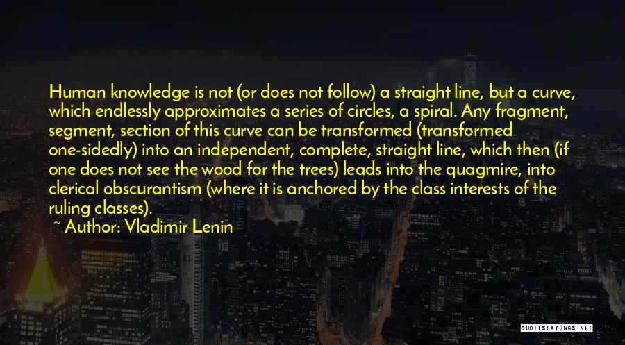 Vladimir Lenin Quotes: Human Knowledge Is Not (or Does Not Follow) A Straight Line, But A Curve, Which Endlessly Approximates A Series Of