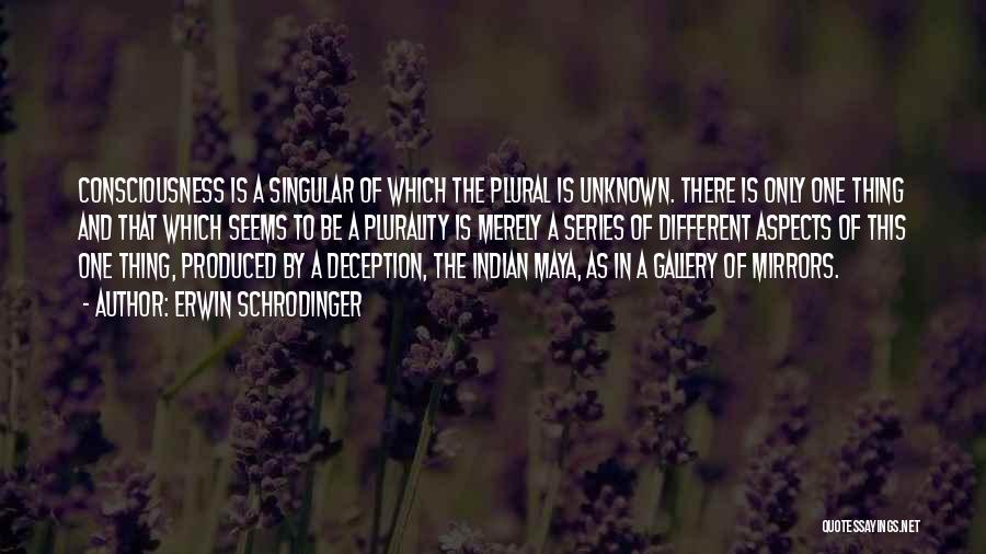 Erwin Schrodinger Quotes: Consciousness Is A Singular Of Which The Plural Is Unknown. There Is Only One Thing And That Which Seems To