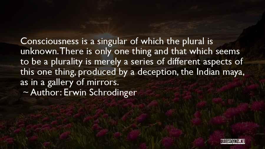 Erwin Schrodinger Quotes: Consciousness Is A Singular Of Which The Plural Is Unknown. There Is Only One Thing And That Which Seems To