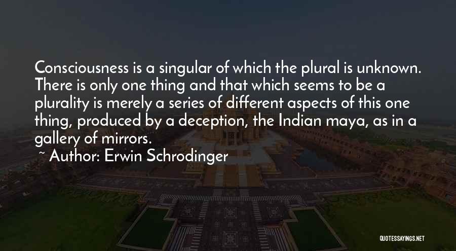 Erwin Schrodinger Quotes: Consciousness Is A Singular Of Which The Plural Is Unknown. There Is Only One Thing And That Which Seems To