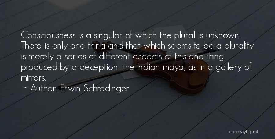 Erwin Schrodinger Quotes: Consciousness Is A Singular Of Which The Plural Is Unknown. There Is Only One Thing And That Which Seems To