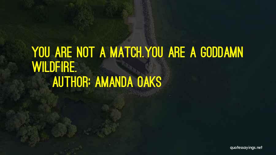Amanda Oaks Quotes: You Are Not A Match.you Are A Goddamn Wildfire.