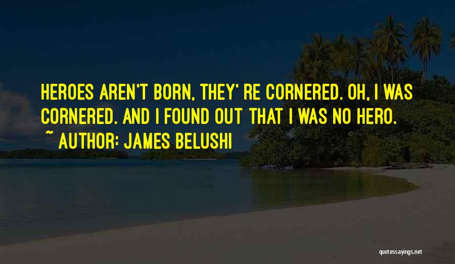 James Belushi Quotes: Heroes Aren't Born, They' Re Cornered. Oh, I Was Cornered. And I Found Out That I Was No Hero.
