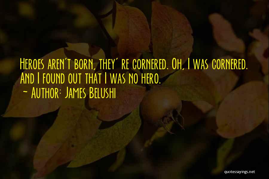 James Belushi Quotes: Heroes Aren't Born, They' Re Cornered. Oh, I Was Cornered. And I Found Out That I Was No Hero.