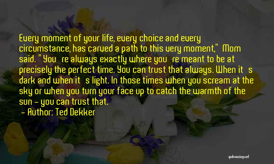 Ted Dekker Quotes: Every Moment Of Your Life, Every Choice And Every Circumstance, Has Carved A Path To This Very Moment, Mom Said.