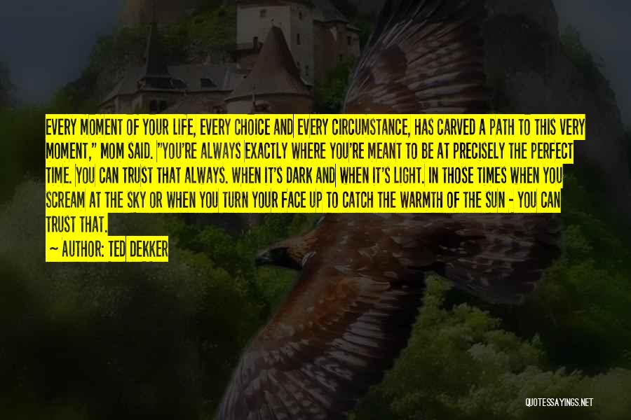Ted Dekker Quotes: Every Moment Of Your Life, Every Choice And Every Circumstance, Has Carved A Path To This Very Moment, Mom Said.