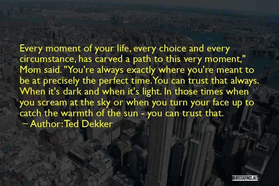 Ted Dekker Quotes: Every Moment Of Your Life, Every Choice And Every Circumstance, Has Carved A Path To This Very Moment, Mom Said.