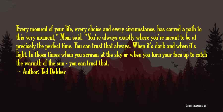 Ted Dekker Quotes: Every Moment Of Your Life, Every Choice And Every Circumstance, Has Carved A Path To This Very Moment, Mom Said.