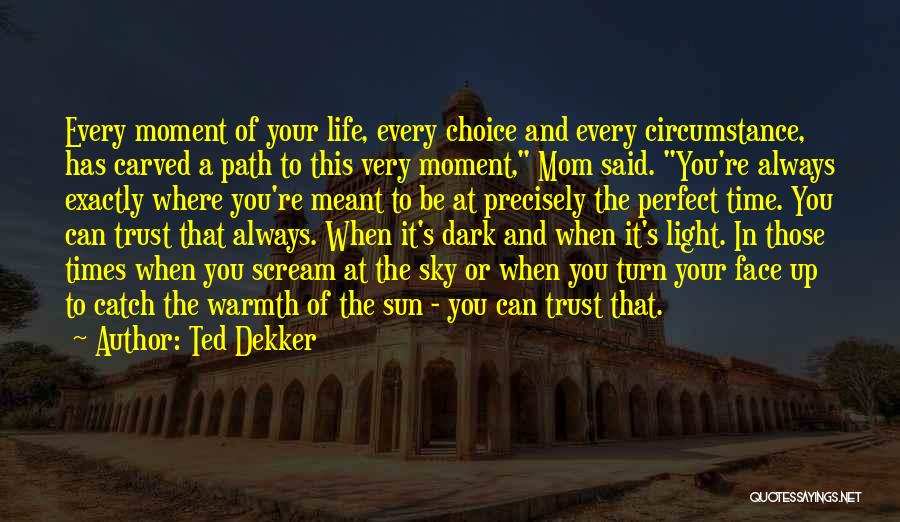 Ted Dekker Quotes: Every Moment Of Your Life, Every Choice And Every Circumstance, Has Carved A Path To This Very Moment, Mom Said.