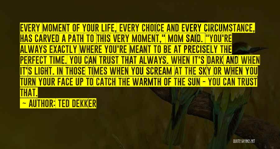 Ted Dekker Quotes: Every Moment Of Your Life, Every Choice And Every Circumstance, Has Carved A Path To This Very Moment, Mom Said.