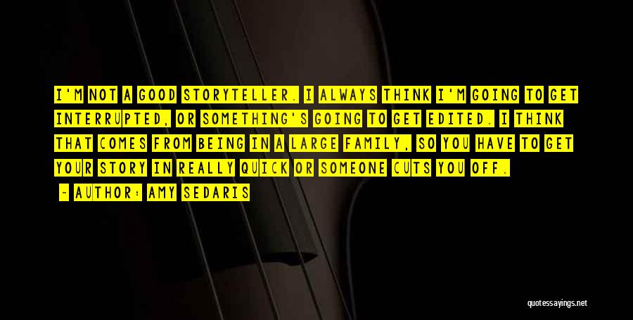 Amy Sedaris Quotes: I'm Not A Good Storyteller. I Always Think I'm Going To Get Interrupted, Or Something's Going To Get Edited. I