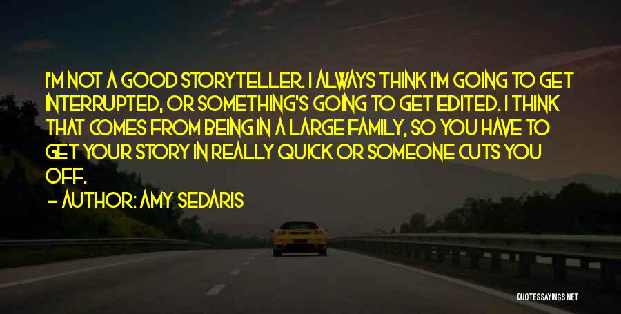 Amy Sedaris Quotes: I'm Not A Good Storyteller. I Always Think I'm Going To Get Interrupted, Or Something's Going To Get Edited. I