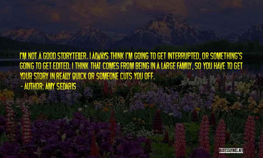 Amy Sedaris Quotes: I'm Not A Good Storyteller. I Always Think I'm Going To Get Interrupted, Or Something's Going To Get Edited. I