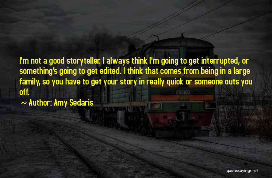 Amy Sedaris Quotes: I'm Not A Good Storyteller. I Always Think I'm Going To Get Interrupted, Or Something's Going To Get Edited. I