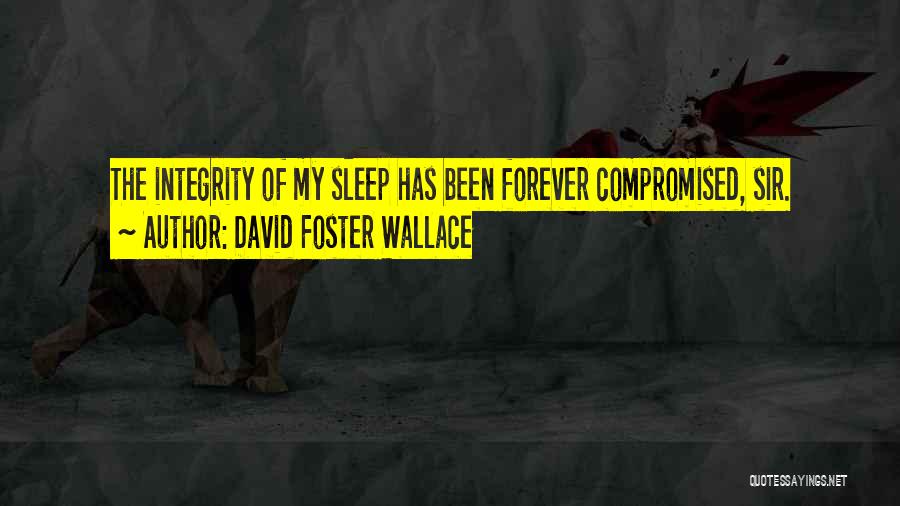 David Foster Wallace Quotes: The Integrity Of My Sleep Has Been Forever Compromised, Sir.