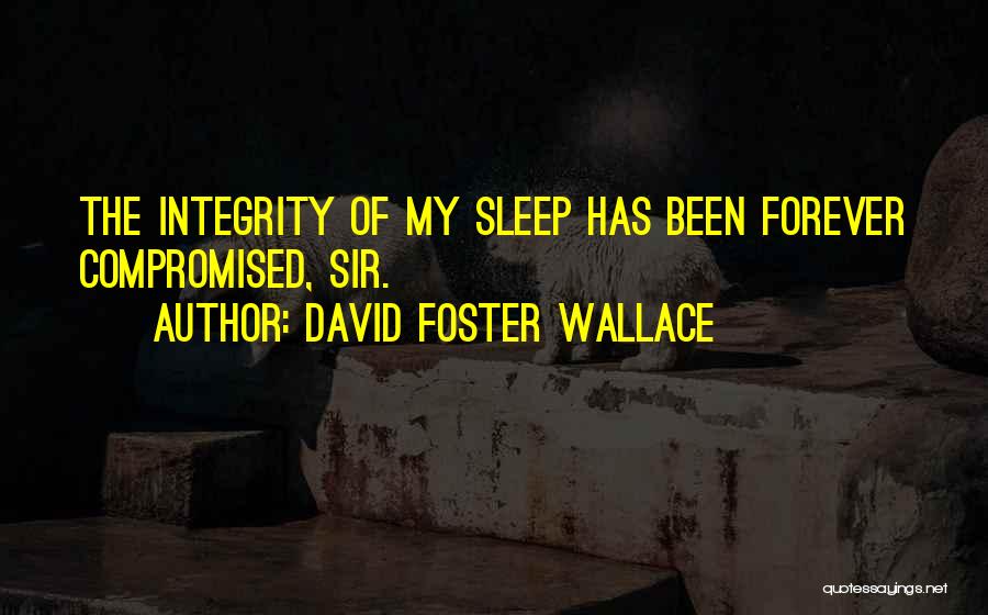 David Foster Wallace Quotes: The Integrity Of My Sleep Has Been Forever Compromised, Sir.