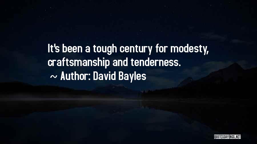 David Bayles Quotes: It's Been A Tough Century For Modesty, Craftsmanship And Tenderness.