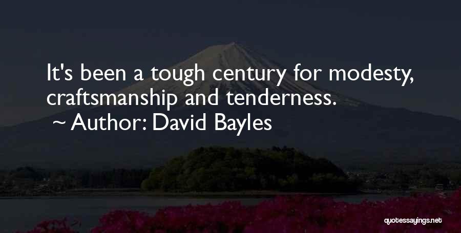 David Bayles Quotes: It's Been A Tough Century For Modesty, Craftsmanship And Tenderness.