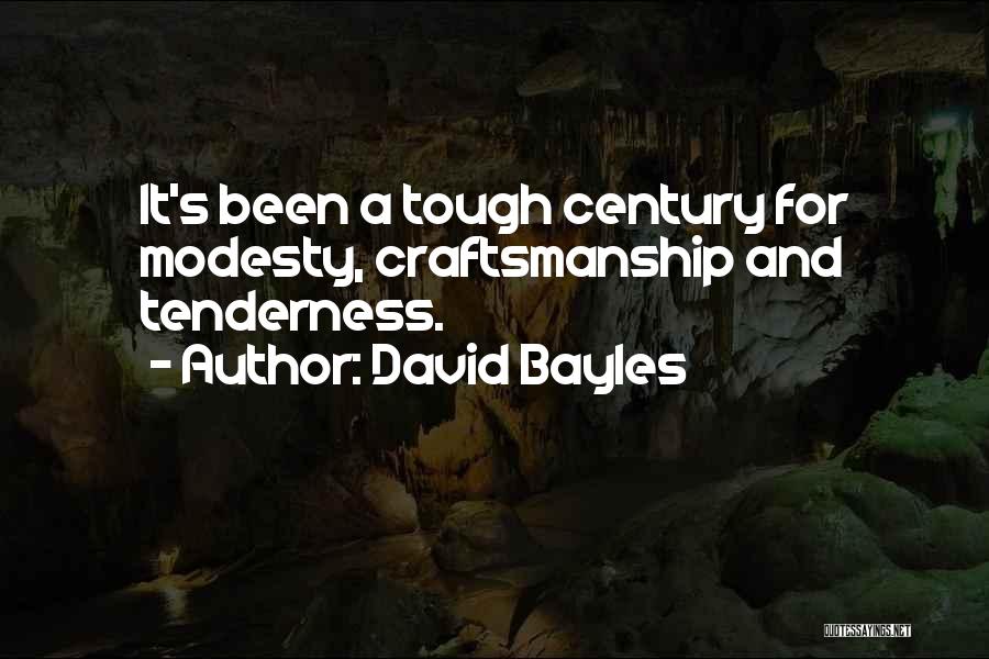 David Bayles Quotes: It's Been A Tough Century For Modesty, Craftsmanship And Tenderness.