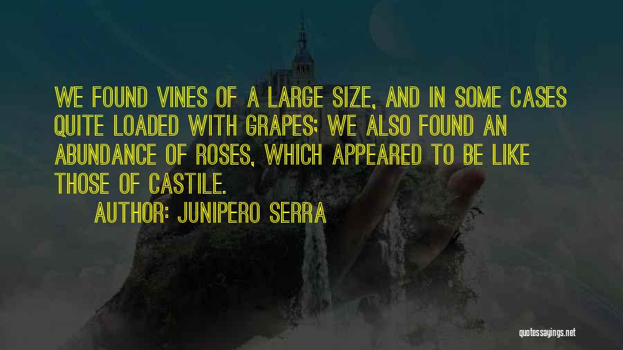 Junipero Serra Quotes: We Found Vines Of A Large Size, And In Some Cases Quite Loaded With Grapes; We Also Found An Abundance