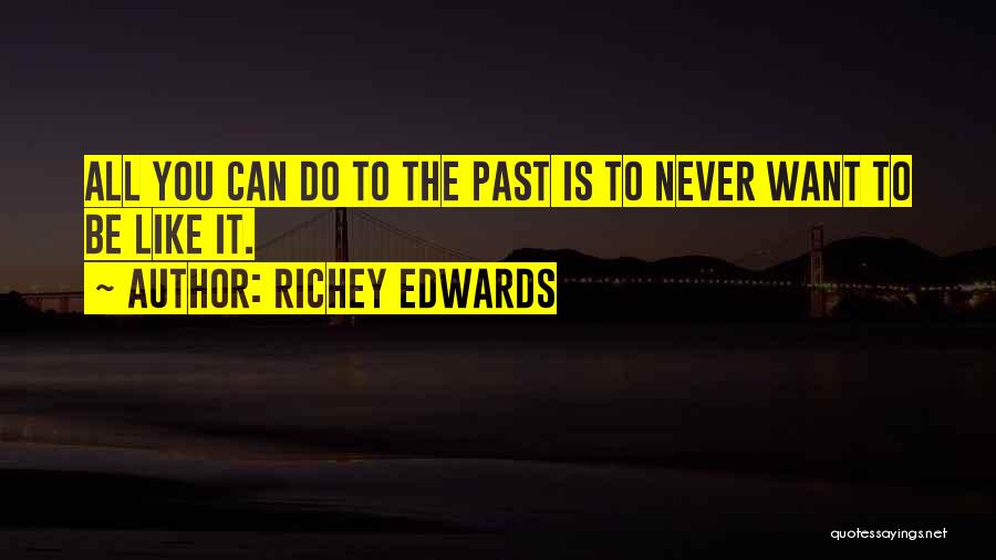 Richey Edwards Quotes: All You Can Do To The Past Is To Never Want To Be Like It.