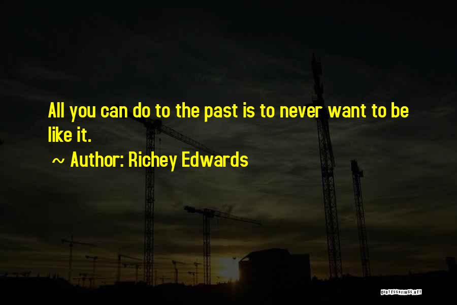 Richey Edwards Quotes: All You Can Do To The Past Is To Never Want To Be Like It.