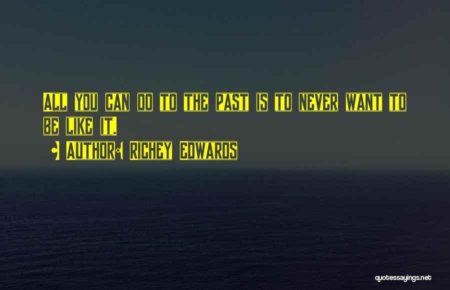 Richey Edwards Quotes: All You Can Do To The Past Is To Never Want To Be Like It.