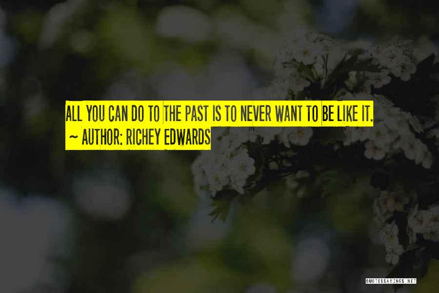 Richey Edwards Quotes: All You Can Do To The Past Is To Never Want To Be Like It.