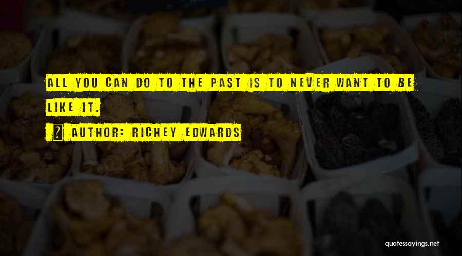 Richey Edwards Quotes: All You Can Do To The Past Is To Never Want To Be Like It.