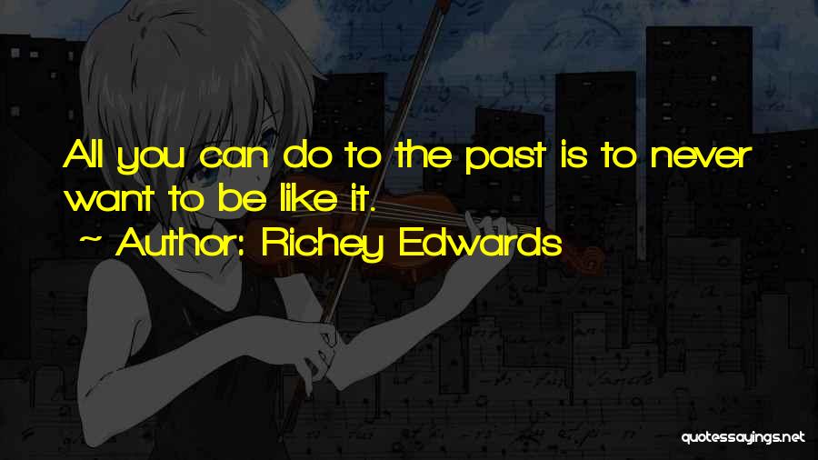 Richey Edwards Quotes: All You Can Do To The Past Is To Never Want To Be Like It.