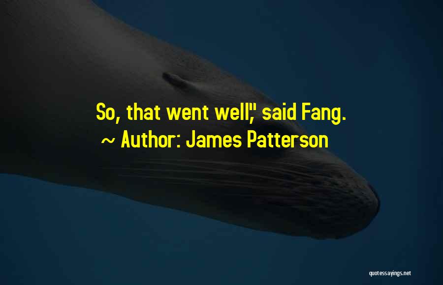 James Patterson Quotes: So, That Went Well, Said Fang.
