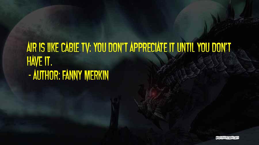 Fanny Merkin Quotes: Air Is Like Cable Tv: You Don't Appreciate It Until You Don't Have It.