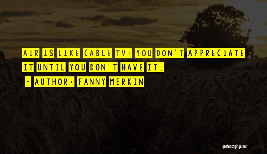 Fanny Merkin Quotes: Air Is Like Cable Tv: You Don't Appreciate It Until You Don't Have It.