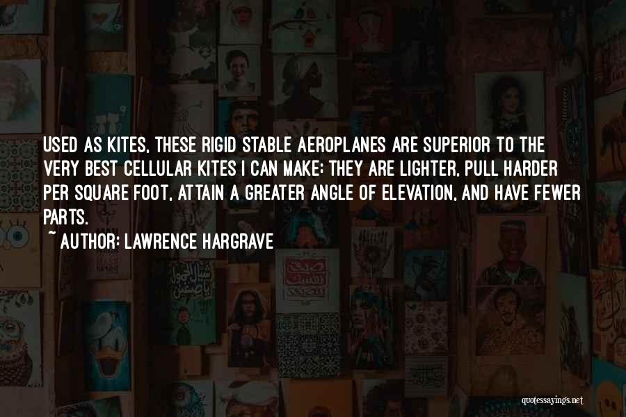 Lawrence Hargrave Quotes: Used As Kites, These Rigid Stable Aeroplanes Are Superior To The Very Best Cellular Kites I Can Make; They Are