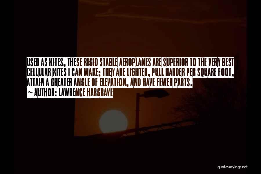 Lawrence Hargrave Quotes: Used As Kites, These Rigid Stable Aeroplanes Are Superior To The Very Best Cellular Kites I Can Make; They Are