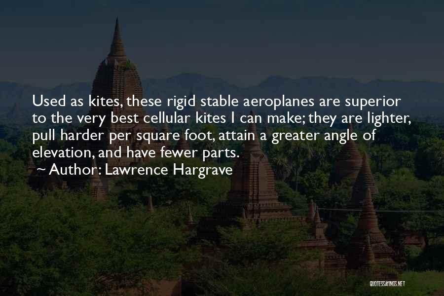 Lawrence Hargrave Quotes: Used As Kites, These Rigid Stable Aeroplanes Are Superior To The Very Best Cellular Kites I Can Make; They Are