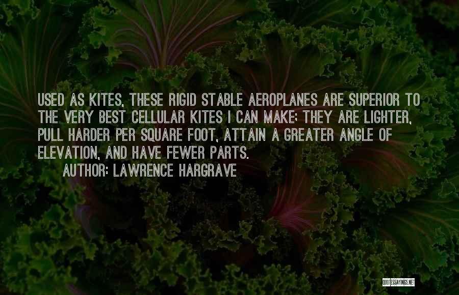 Lawrence Hargrave Quotes: Used As Kites, These Rigid Stable Aeroplanes Are Superior To The Very Best Cellular Kites I Can Make; They Are