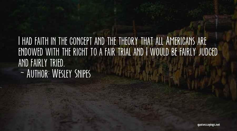 Wesley Snipes Quotes: I Had Faith In The Concept And The Theory That All Americans Are Endowed With The Right To A Fair