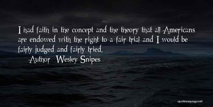 Wesley Snipes Quotes: I Had Faith In The Concept And The Theory That All Americans Are Endowed With The Right To A Fair