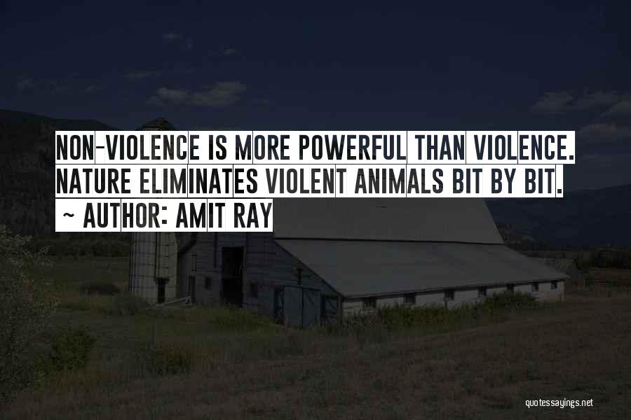 Amit Ray Quotes: Non-violence Is More Powerful Than Violence. Nature Eliminates Violent Animals Bit By Bit.