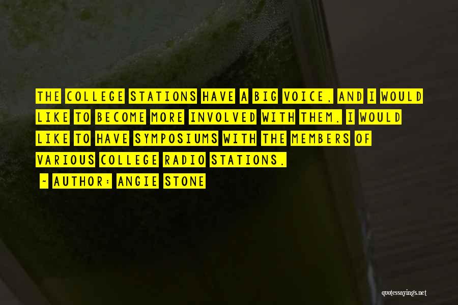Angie Stone Quotes: The College Stations Have A Big Voice, And I Would Like To Become More Involved With Them. I Would Like