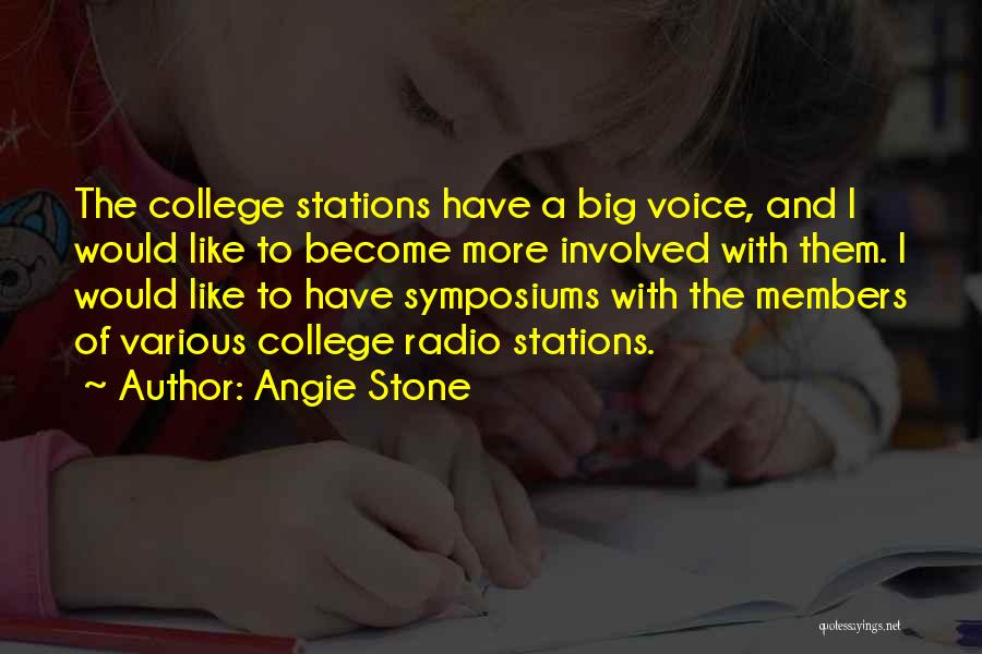 Angie Stone Quotes: The College Stations Have A Big Voice, And I Would Like To Become More Involved With Them. I Would Like