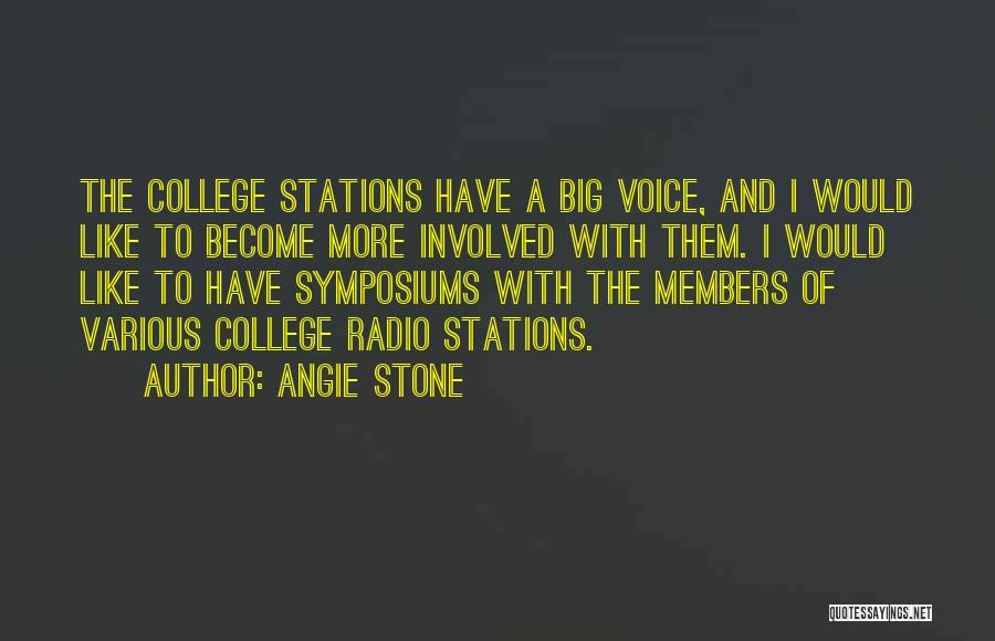 Angie Stone Quotes: The College Stations Have A Big Voice, And I Would Like To Become More Involved With Them. I Would Like