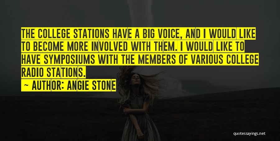 Angie Stone Quotes: The College Stations Have A Big Voice, And I Would Like To Become More Involved With Them. I Would Like