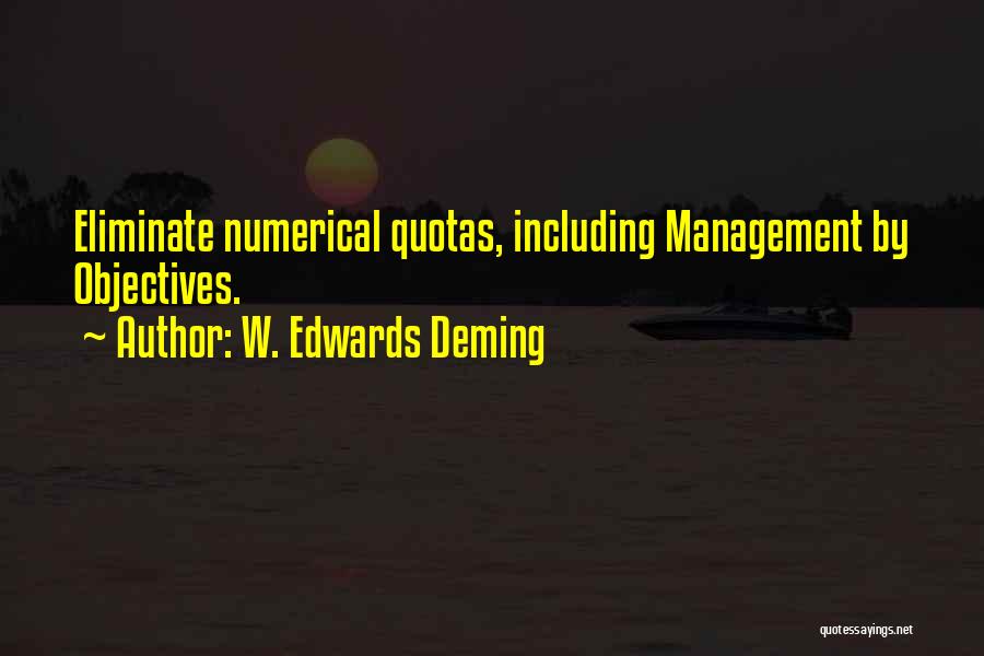 W. Edwards Deming Quotes: Eliminate Numerical Quotas, Including Management By Objectives.
