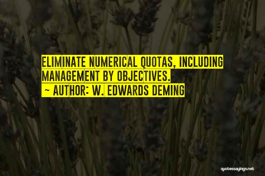 W. Edwards Deming Quotes: Eliminate Numerical Quotas, Including Management By Objectives.