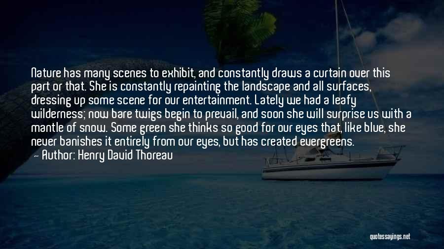 Henry David Thoreau Quotes: Nature Has Many Scenes To Exhibit, And Constantly Draws A Curtain Over This Part Or That. She Is Constantly Repainting