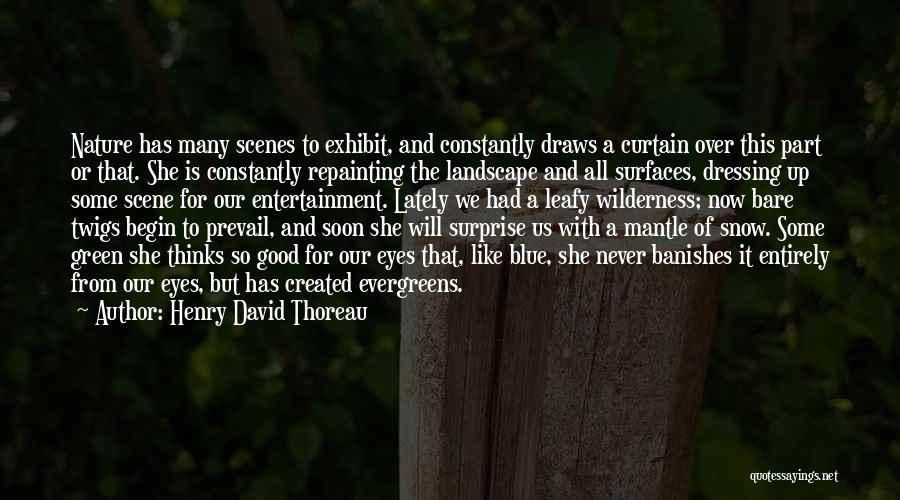 Henry David Thoreau Quotes: Nature Has Many Scenes To Exhibit, And Constantly Draws A Curtain Over This Part Or That. She Is Constantly Repainting