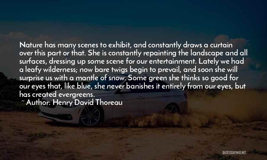 Henry David Thoreau Quotes: Nature Has Many Scenes To Exhibit, And Constantly Draws A Curtain Over This Part Or That. She Is Constantly Repainting